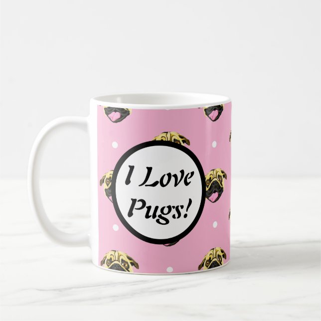 De Café Caneca Eu Adoro Pugs (Esquerda)