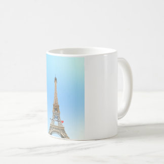 De Café Caneca Eu Amo Paris – Ilustração da Torre Eiffel C