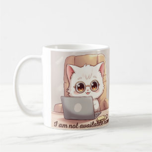 De Café Caneca Eu Não Estou Disponível Agora - Gato Fofo K