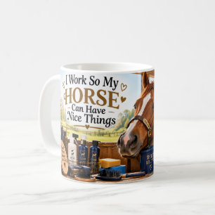 De Café Caneca Eu Trabalho Para Que Meu Cavalo Tenha Coisa