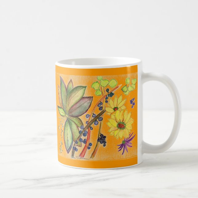 De Café Caneca extravagante da flor da laranja (Direita)
