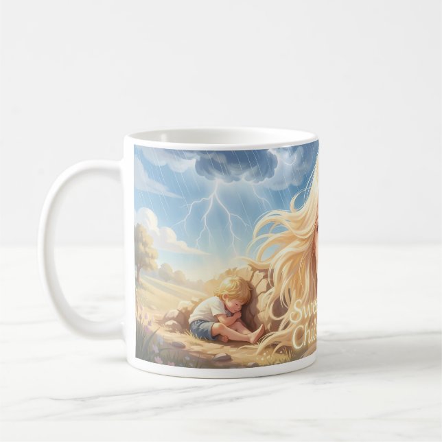 De Café Caneca Fantasia Tempestade Dourada do Amor da Infâ (Esquerda)
