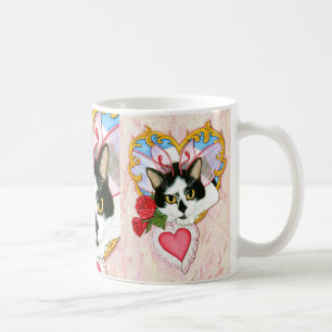 De Café Caneca feericamente da arte da fantasia do gato do