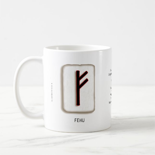 De Café Caneca Fehu RuneStone 330 ml (Esquerda)