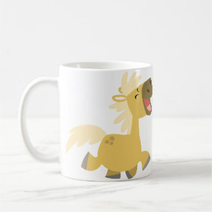 De Café Caneca feliz bonito dos pôneis dos desenhos