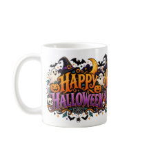 Caneca Feliz Dia das Bruxas Fantasmas Caveiras e A