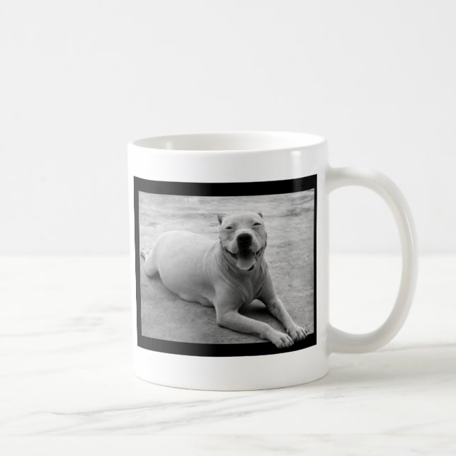 De Café Caneca feliz do pitbull (Direita)