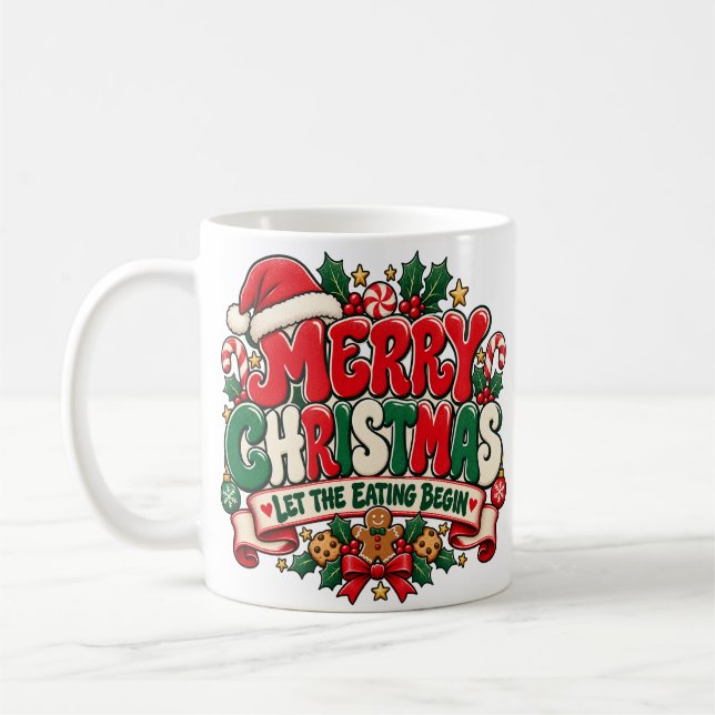 De Café Caneca Feliz Natal Que Comece a Comida (Esquerda)
