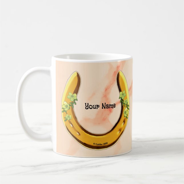 De Café Caneca Ferradura Flor Amarela (Esquerda)