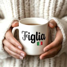 De Café Caneca Figlia Bandeira Italiana - Presente para Fi
