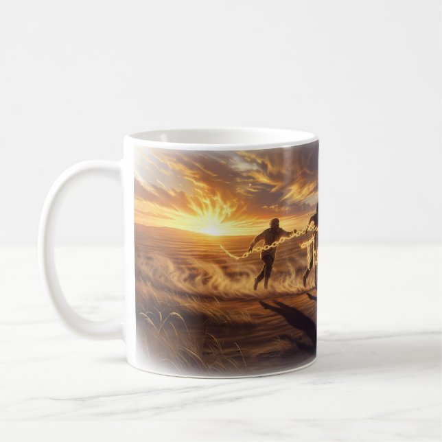 De Café Caneca Figuras Correndo Laço Ígneo Acorrenteado (Esquerda)