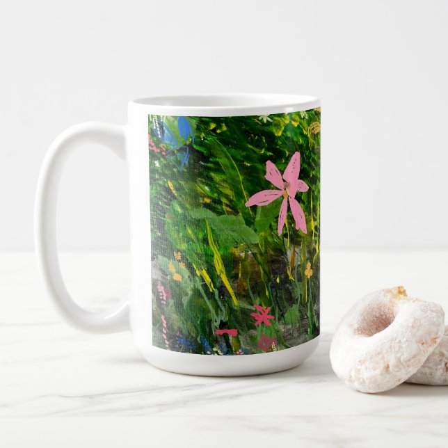 De Café Caneca Flor Rosa (Com Donut)