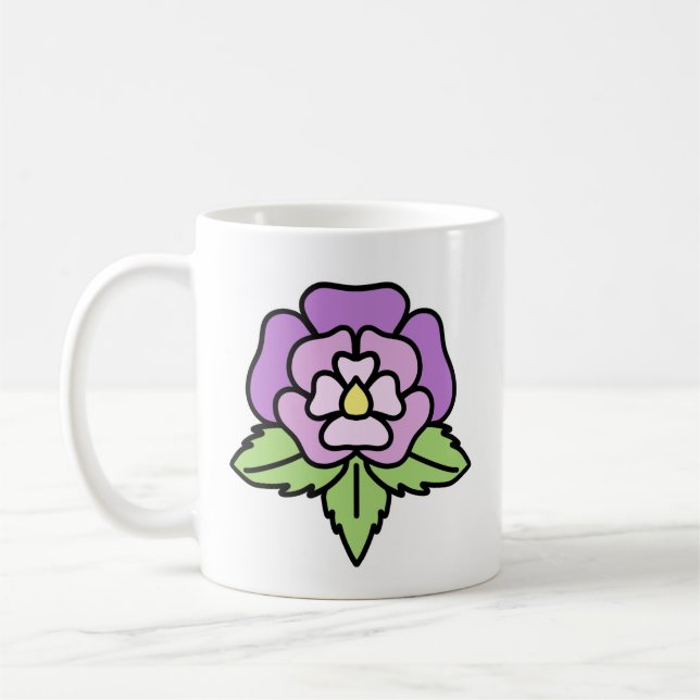 De Café Caneca Flor Roxa (Esquerda)