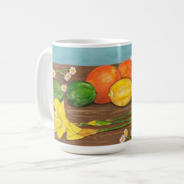 De Café caneca floral (Frente Esquerda)