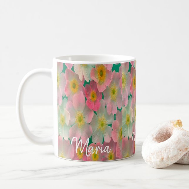 De Café Caneca Floral (Com Donut)