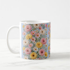 De Café Caneca Floral Amarela Rosa Gerber Daisy Estética
