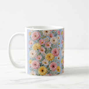 De Café Caneca Floral Amarela Rosa Gerber Daisy Estética