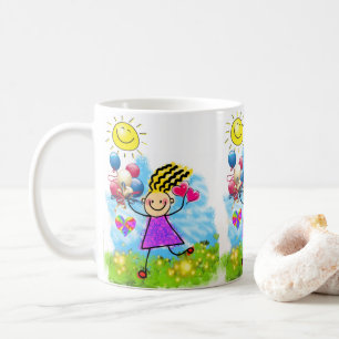 De Café Caneca Floral Balões do Sol