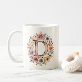 De Café Caneca Floral boho flor D Inicial
