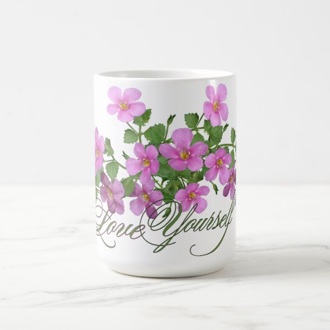 De Café Caneca Floral Botânica Roxa 'Amor Próprio' (Centro)