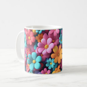 De Café Caneca Floral com Flores Botânicas Coloridas, Pres