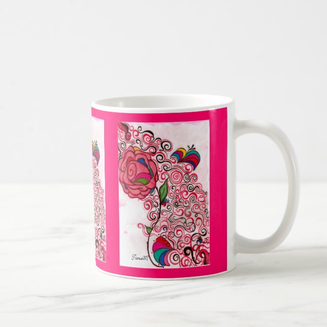 De Café Caneca floral da felicidade (Direita)