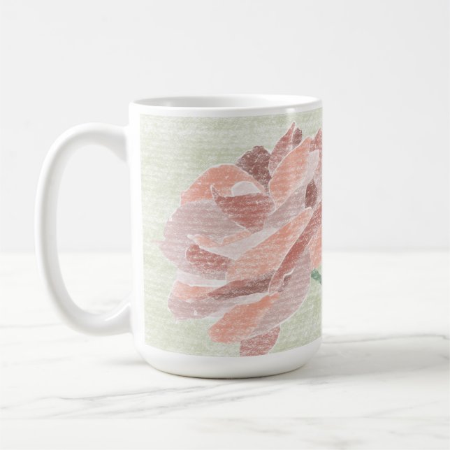De Café Caneca Floral Desenhada À Mão (Esquerda)