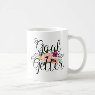 De Café Caneca floral do getter do objetivo