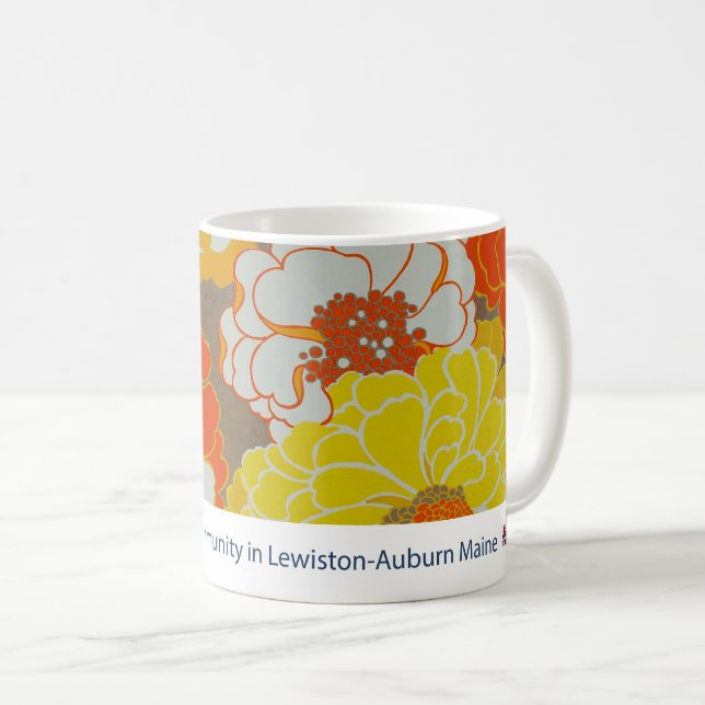 De Café Caneca floral do LA do museu (Frente Esquerda)