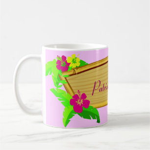 De Café Caneca floral do modelo dos trópicos havaianos