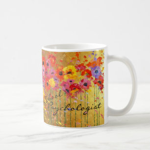 De Café Caneca floral do psicólogo da escola