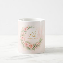 De Café Caneca Floral Eid Mubarak – Presente Islâmico Rosa