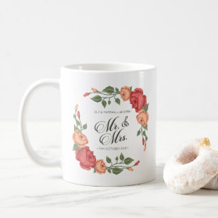 De Café Caneca floral elegante do Sr. & da Sra. Casamento