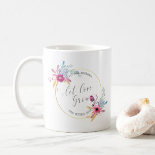 De Café Caneca floral elegante do Sr. & da Sra. Casamento