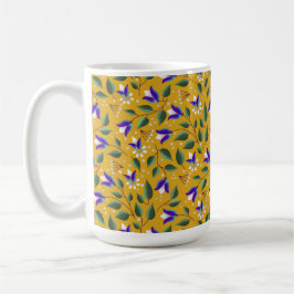 De Café Caneca Floral em Amarelo e Púrpura