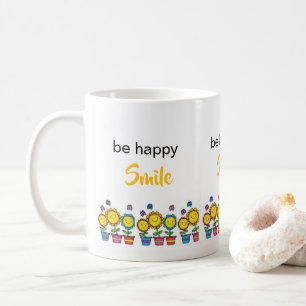 De Café Caneca Floral Girassóis Felizes 