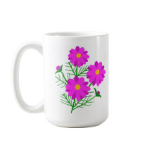 Caneca Floral Jumbo com Flores Rosa Brilhante