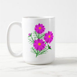 De Café Caneca Floral Jumbo com Flores Rosa Brilhante