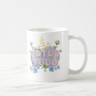 De Café Caneca Floral Mariana Católica Totus Tuus
