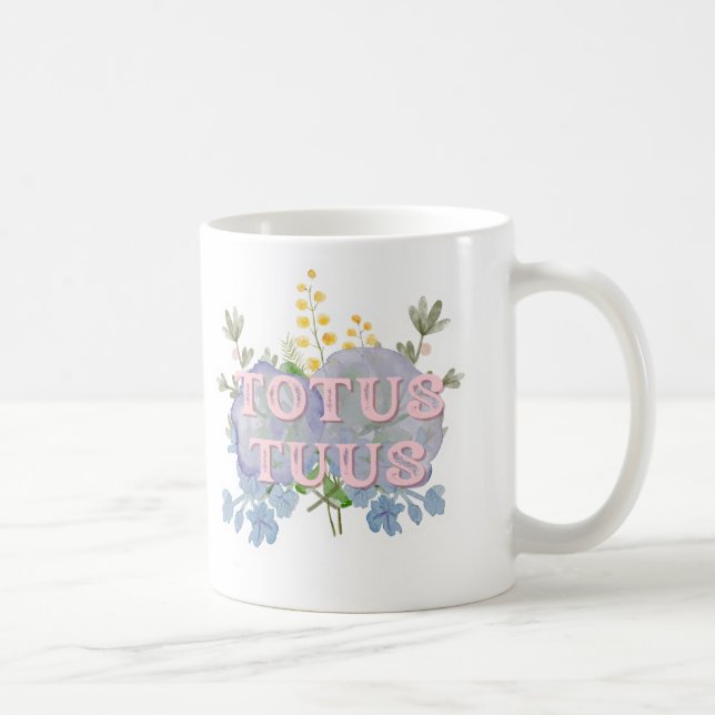 De Café Caneca Floral Mariana Católica Totus Tuus (Direita)