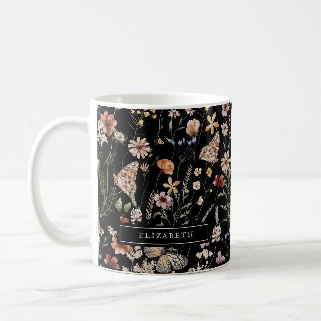 De Café Caneca Floral Monograma (Esquerda)