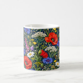 De Café Caneca Floral Papoula Margarida e Abelha
