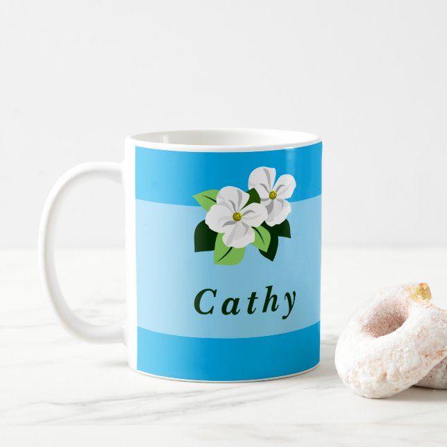 De Café Caneca Floral Personalizada (Com Donut)