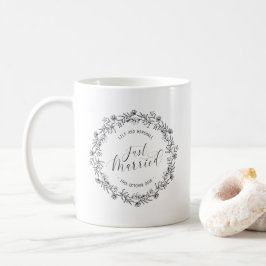 De Café Caneca floral personalizada do recem casados |