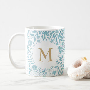 De Café Caneca floral personalizada do teste padrão da