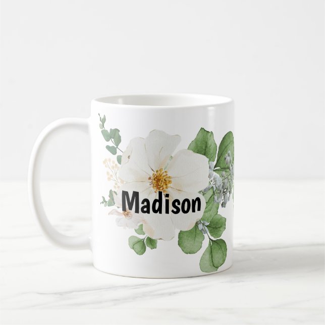 De Café Caneca floral personalizada estilo fazenda moderna (Esquerda)