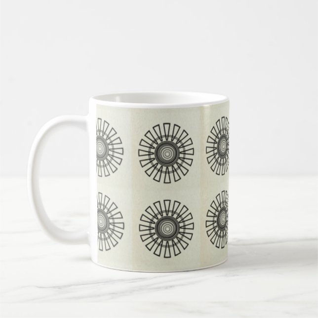 De Café Caneca Floral Retro, Preta (Esquerda)