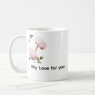 De Café Caneca Floral Romântica - Amor por Você