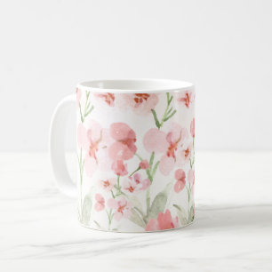 De Café Caneca Floral Rosa Elegante