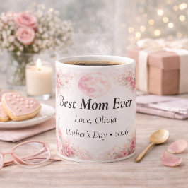 De Café Caneca Floral Rosa Personalizada Melhor Mãe do Mun